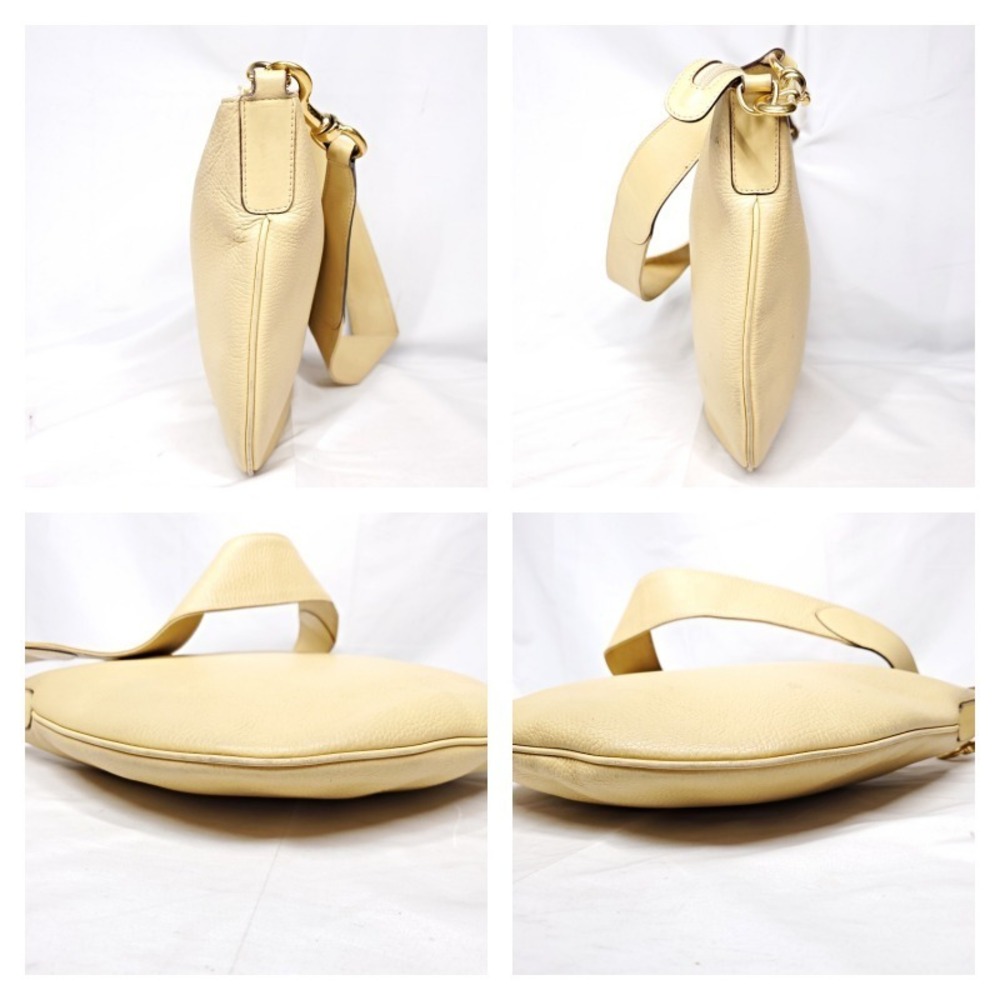 GUCCI Leather Hobo Bag Yellow Beige - Picture 5 of 10